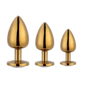 Jeweled Classic Metal Plug Gold | Anal Manufacturer | Sex Toys Wholesale | Adult Toys Distributor