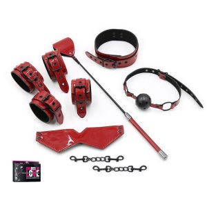 Varnished BDSM Kit Black and Red | Bondage Manufacturer | Sex Toys Wholesale | Adult Toys Distributor