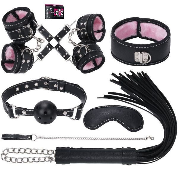 Kinky Night Velvet BDSM Kit 8 Pieces Black | Bondage Manufacturer | Sex Toys Wholesale | Adult Toys Distributor